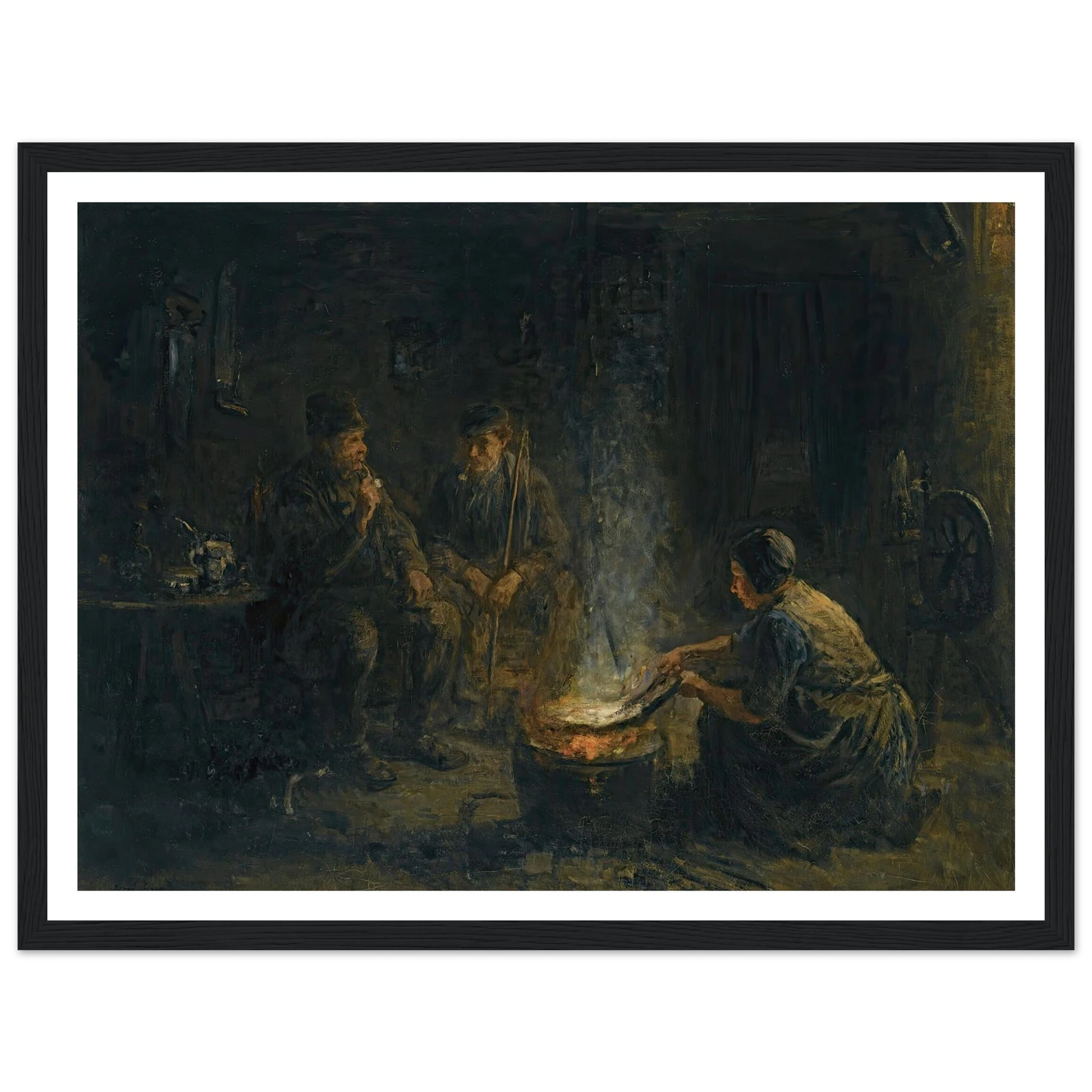 Preparing the meal Art Print | Jozef Israels - Framed Poster - 30x40 cm / 12x16″ - Black frame