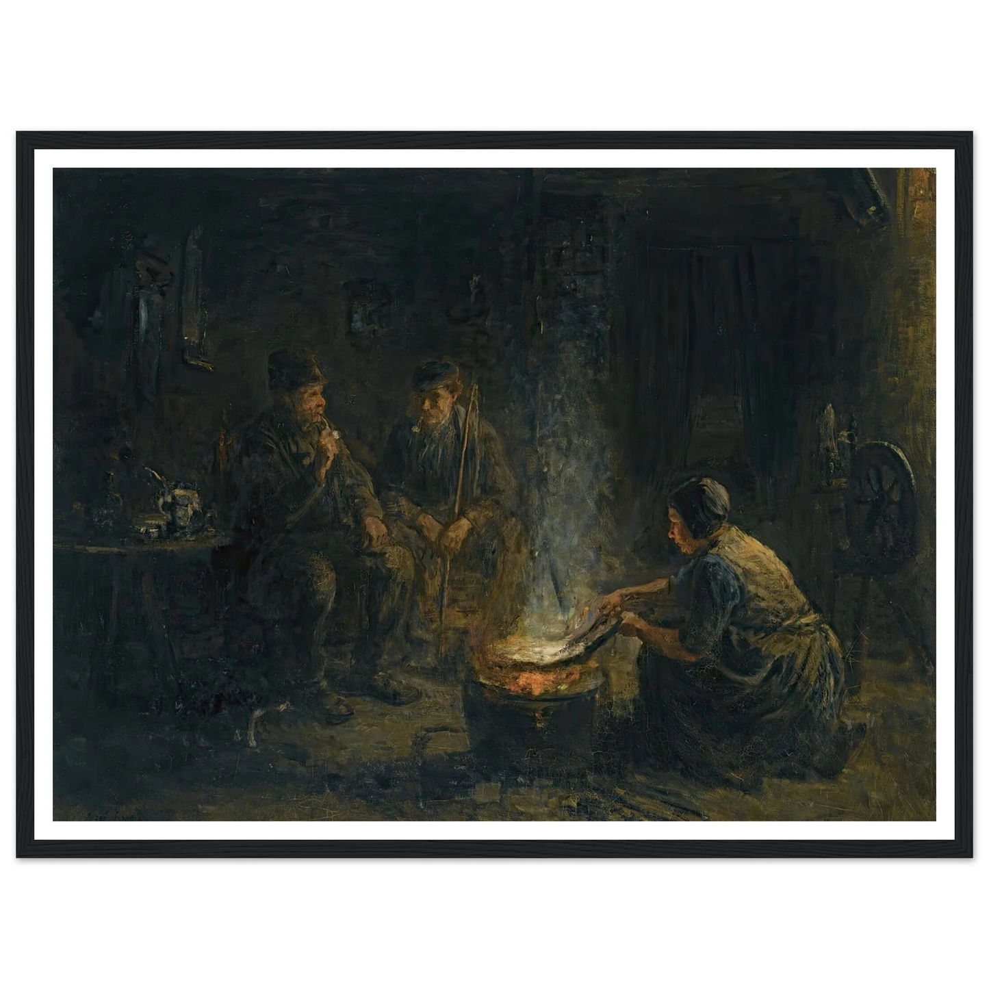 Preparing the meal Art Print | Jozef Israels - Framed Poster - 30x40 cm / 12x16″ - Black frame