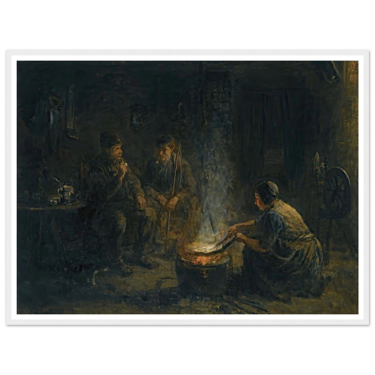 Preparing the meal Art Print | Jozef Israels - Framed Poster - 30x40 cm / 12x16″ - Black frame