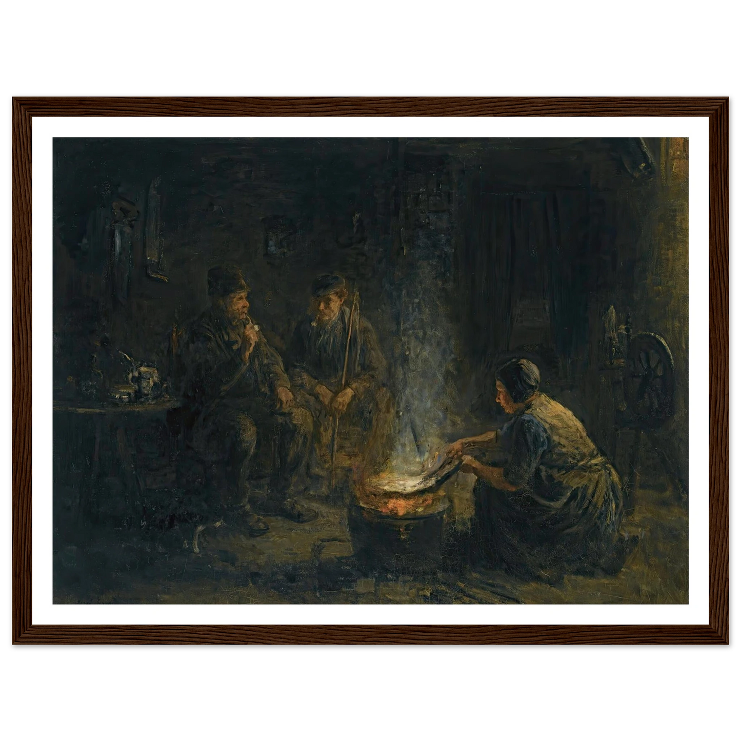 Preparing the meal Art Print | Jozef Israels - Framed Poster - 30x40 cm / 12x16″ - Black frame