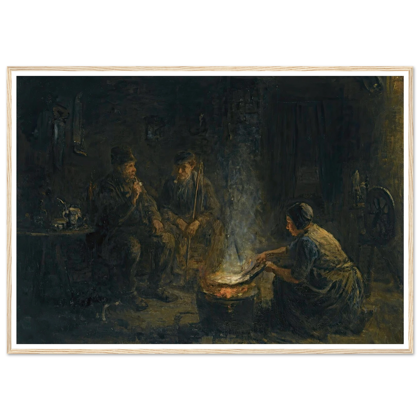 Preparing the meal Art Print | Jozef Israels - Framed Poster - 30x40 cm / 12x16″ - Black frame