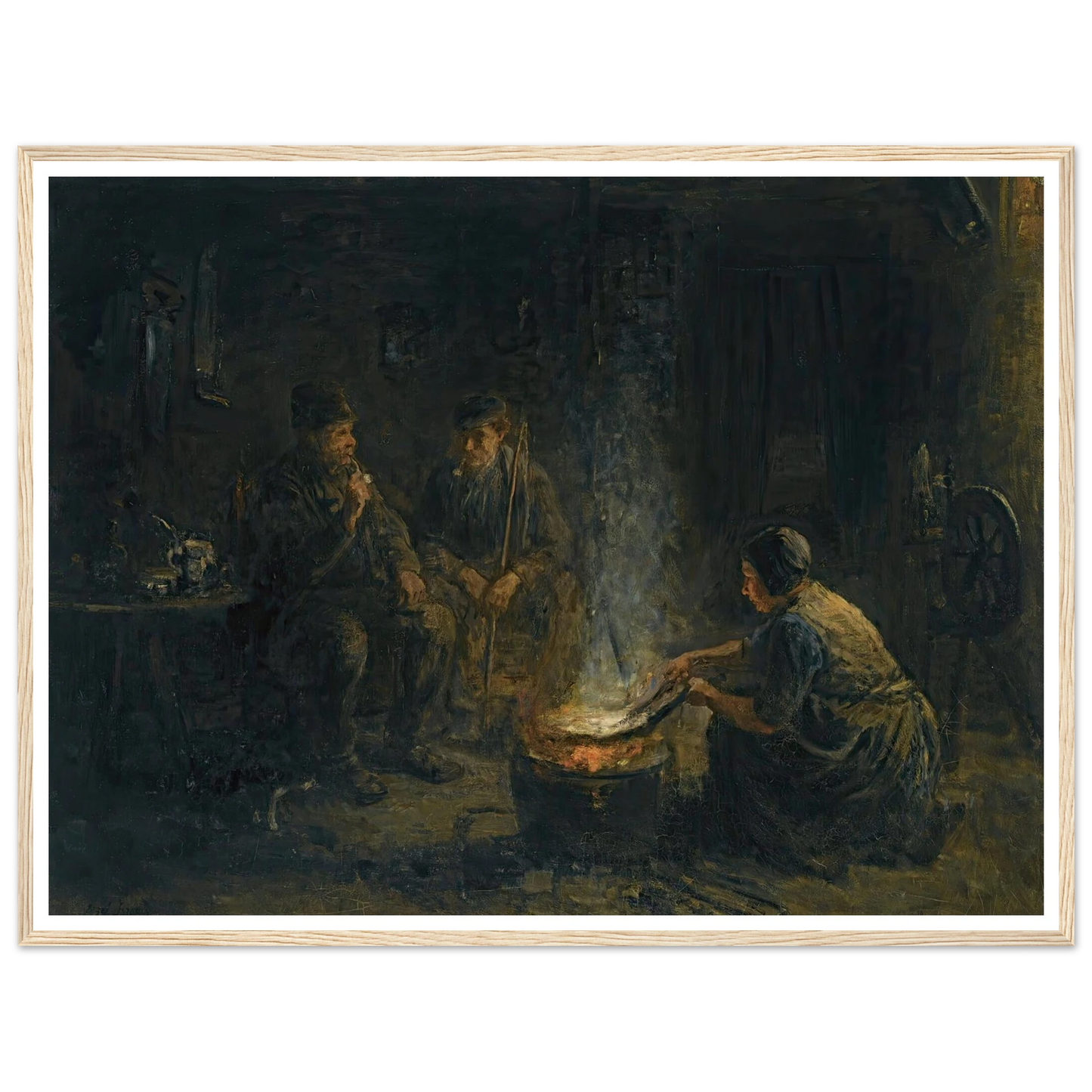 Preparing the meal Art Print | Jozef Israels - Framed Poster - 30x40 cm / 12x16″ - Black frame