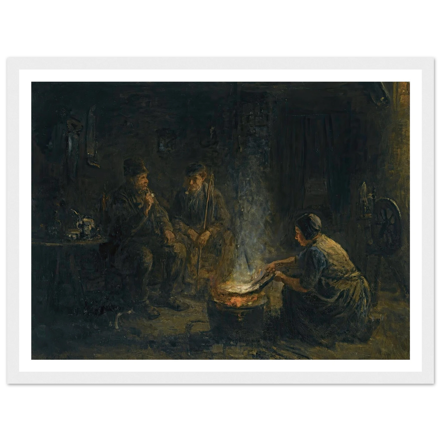 Preparing the meal Art Print | Jozef Israels - Framed Poster - 30x40 cm / 12x16″ - Black frame