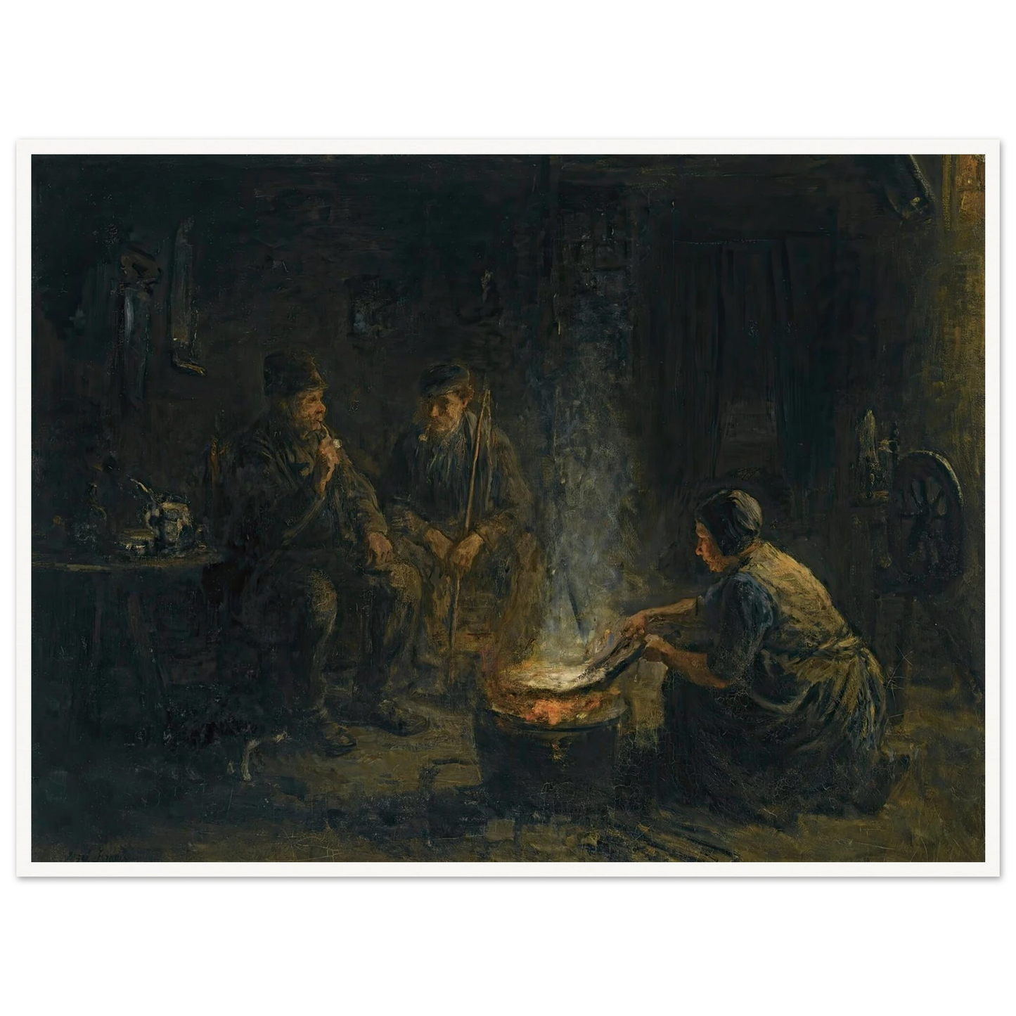 Preparing the meal Art Print | Jozef Israels - Framed Poster - 30x40 cm / 12x16″ - Black frame