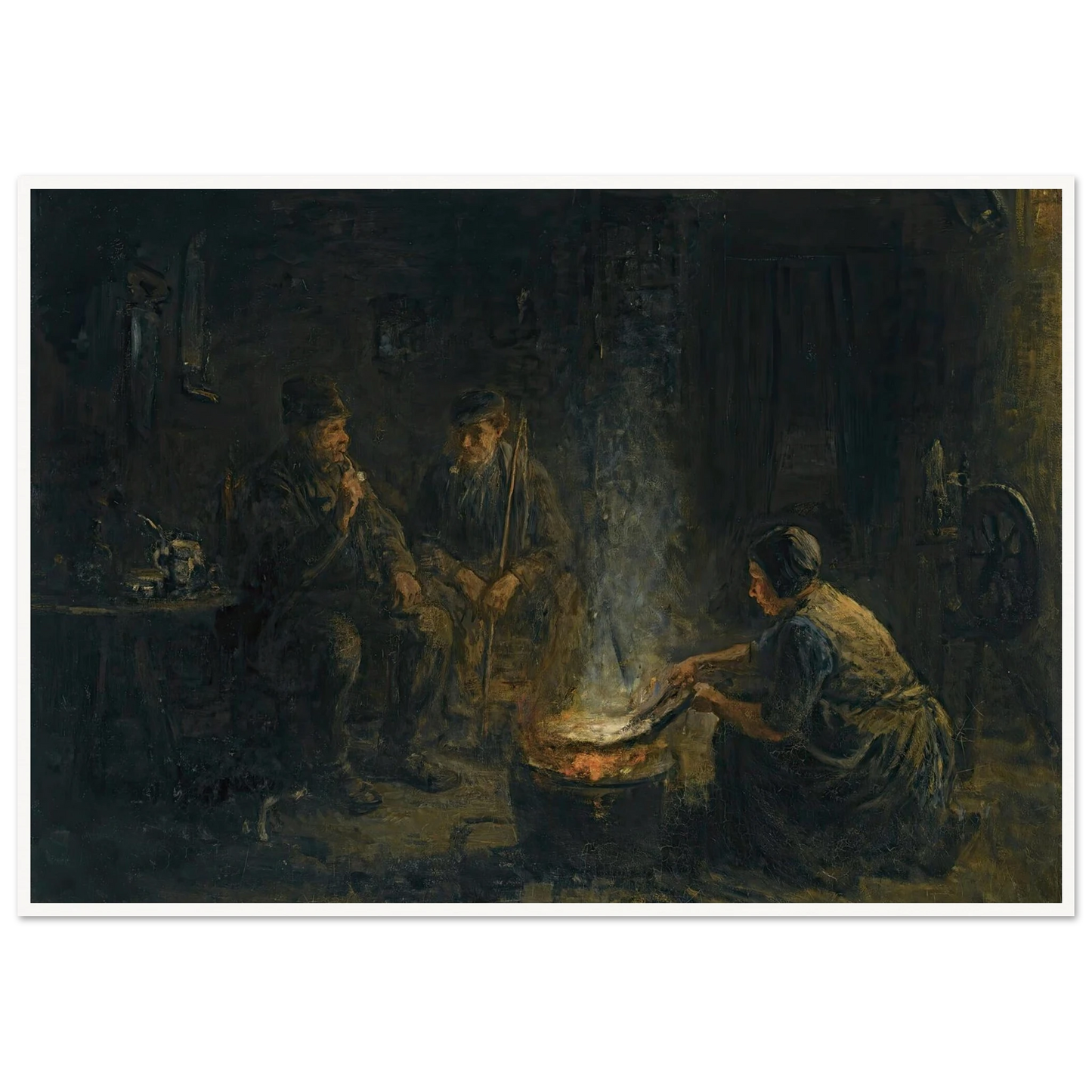 Preparing the meal Art Print | Jozef Israels - Framed Poster - 30x40 cm / 12x16″ - Black frame