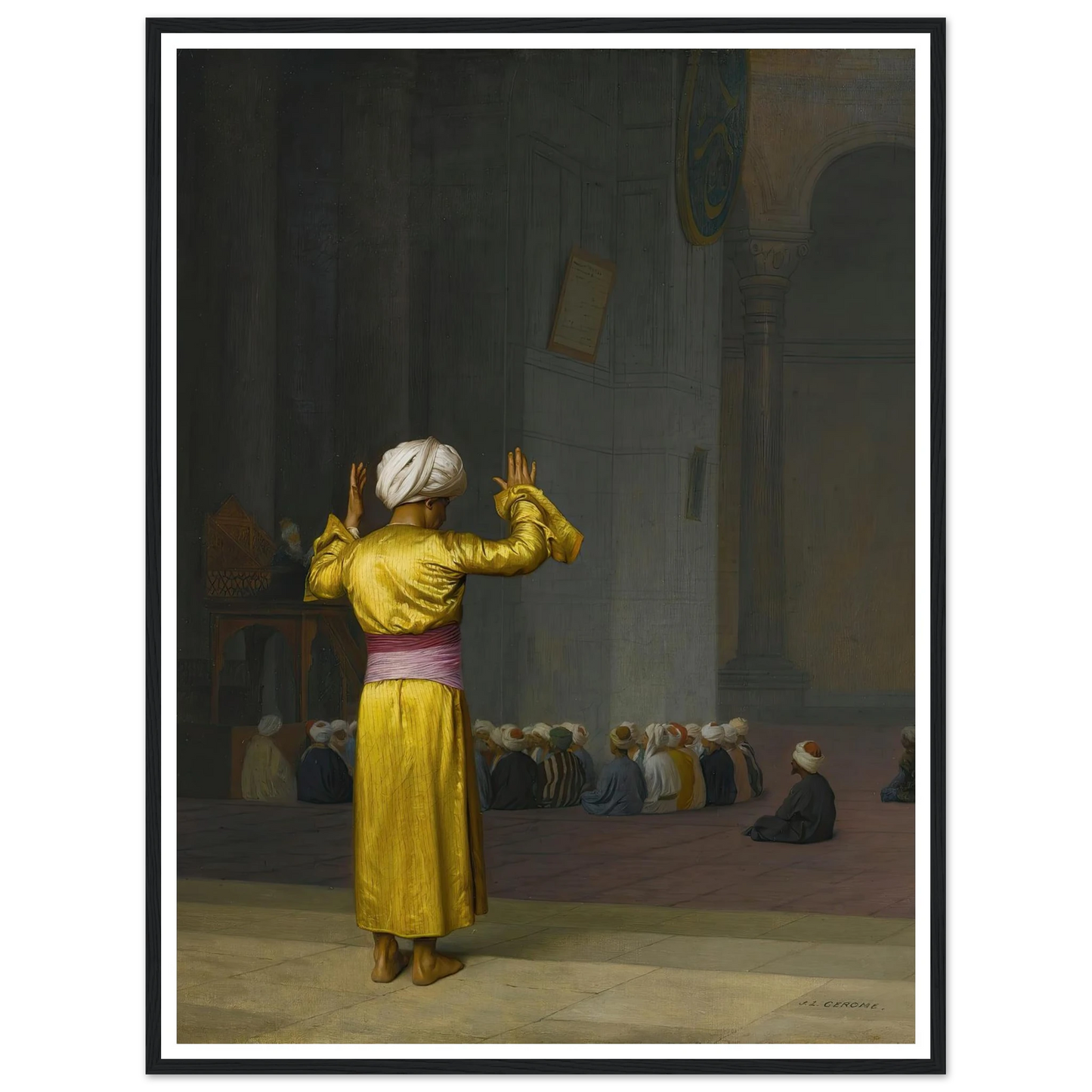 Prière Dans La Mosquée Art Print | Jean Leon Gerome - Framed Poster - 30x40 cm / 12x16″ - Black frame
