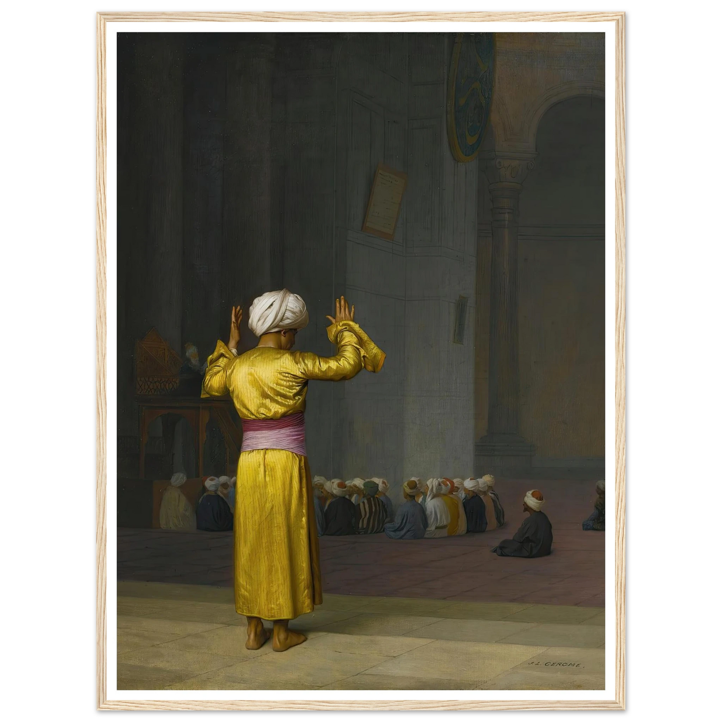 Prière Dans La Mosquée Art Print | Jean Leon Gerome - Framed Poster - 30x40 cm / 12x16″ - Black frame