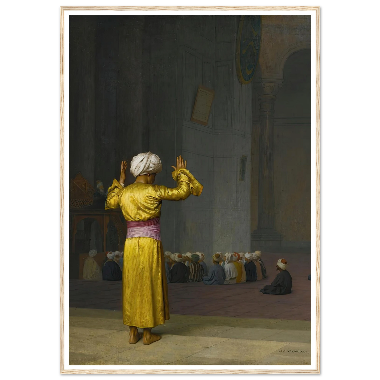 Prière Dans La Mosquée Art Print | Jean Leon Gerome - Framed Poster - 30x40 cm / 12x16″ - Black frame