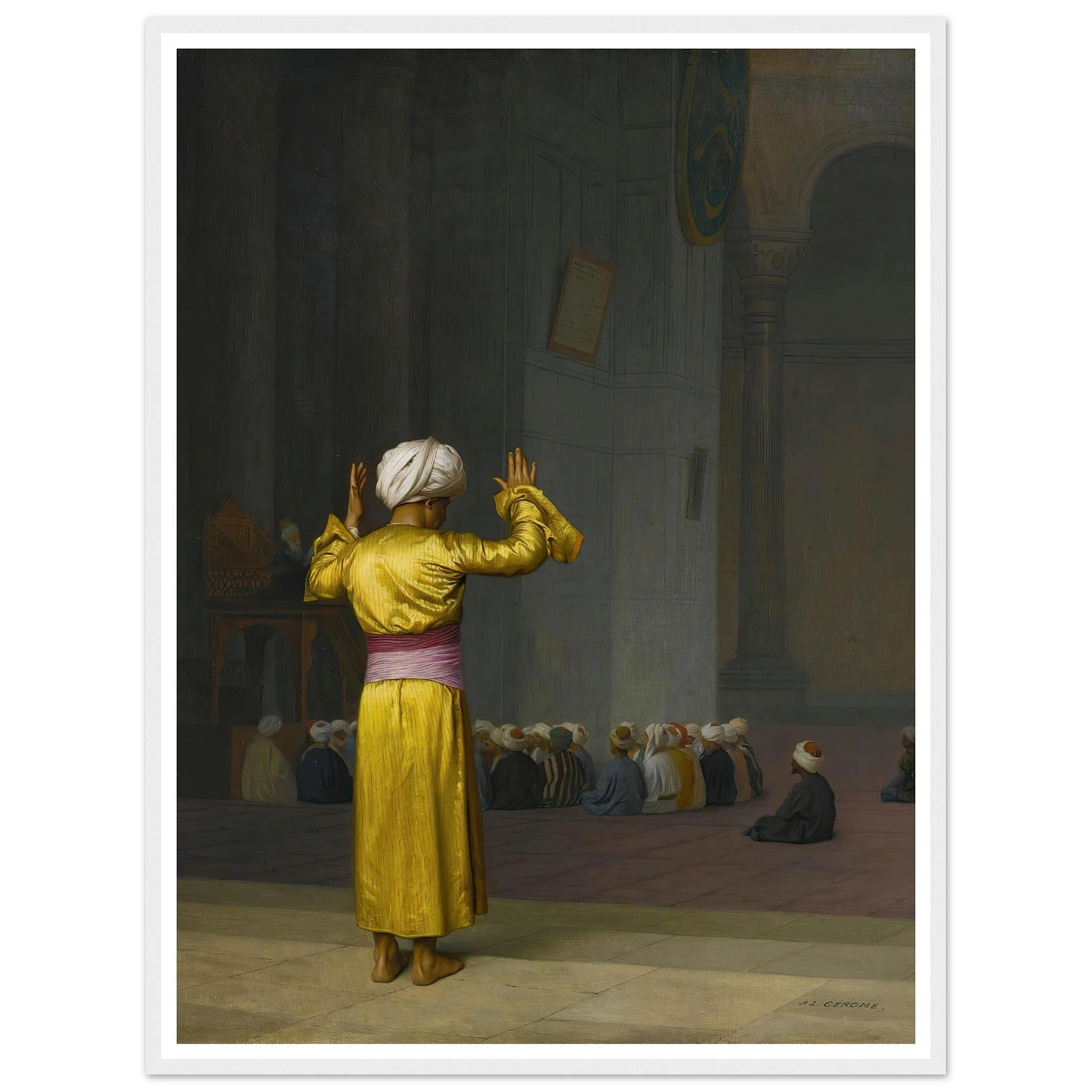 Prière Dans La Mosquée Art Print | Jean Leon Gerome - Framed Poster - 30x40 cm / 12x16″ - Black frame