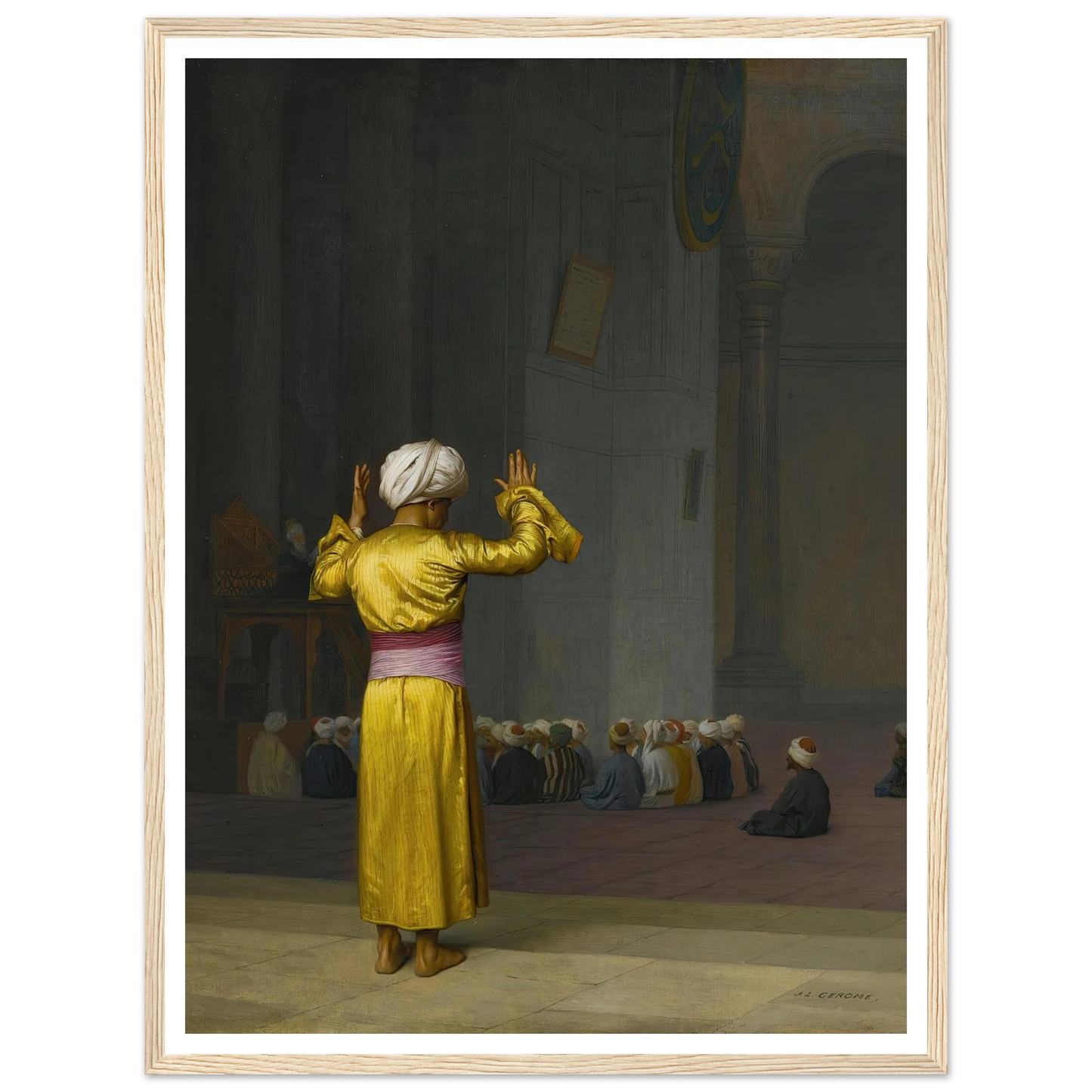 Prière Dans La Mosquée Art Print | Jean Leon Gerome - Framed Poster - 30x40 cm / 12x16″ - Black frame
