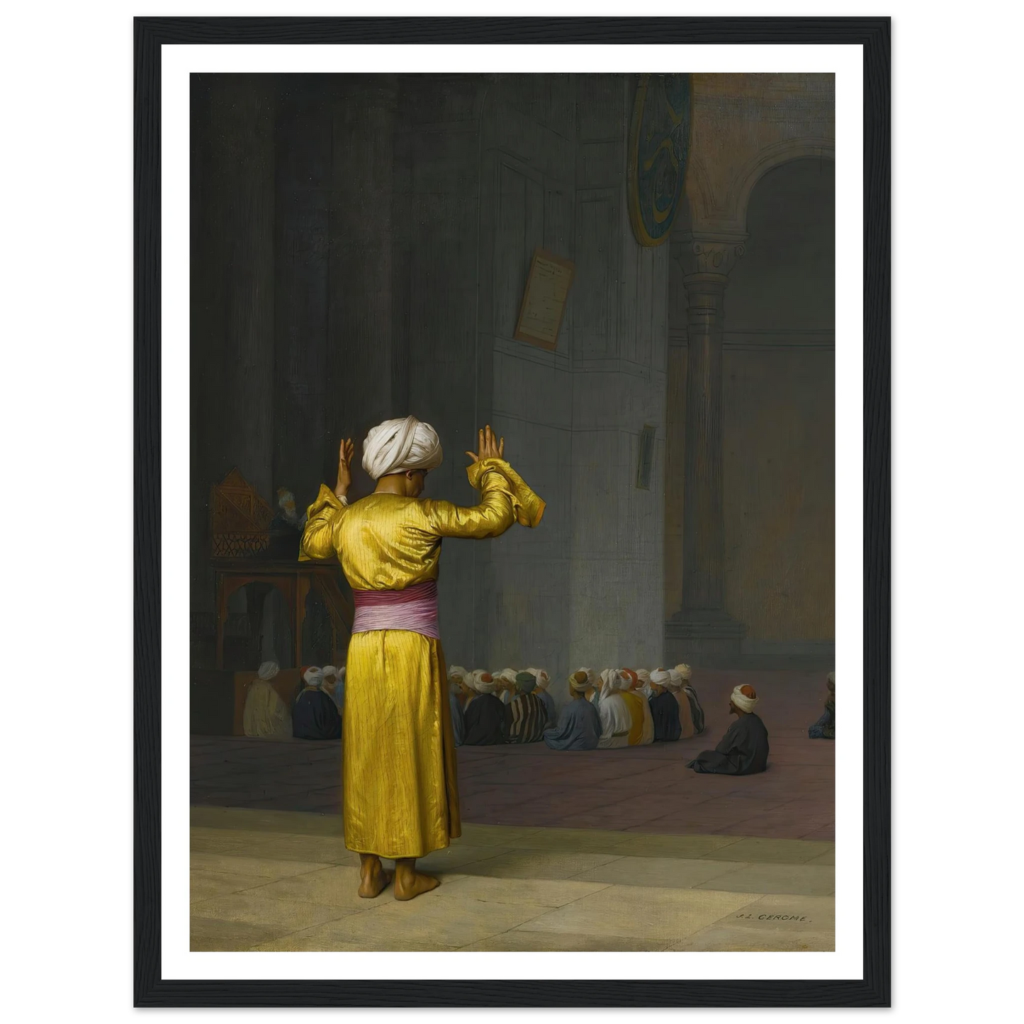 Prière Dans La Mosquée Art Print | Jean Leon Gerome - Framed Poster - 30x40 cm / 12x16″ - Black frame