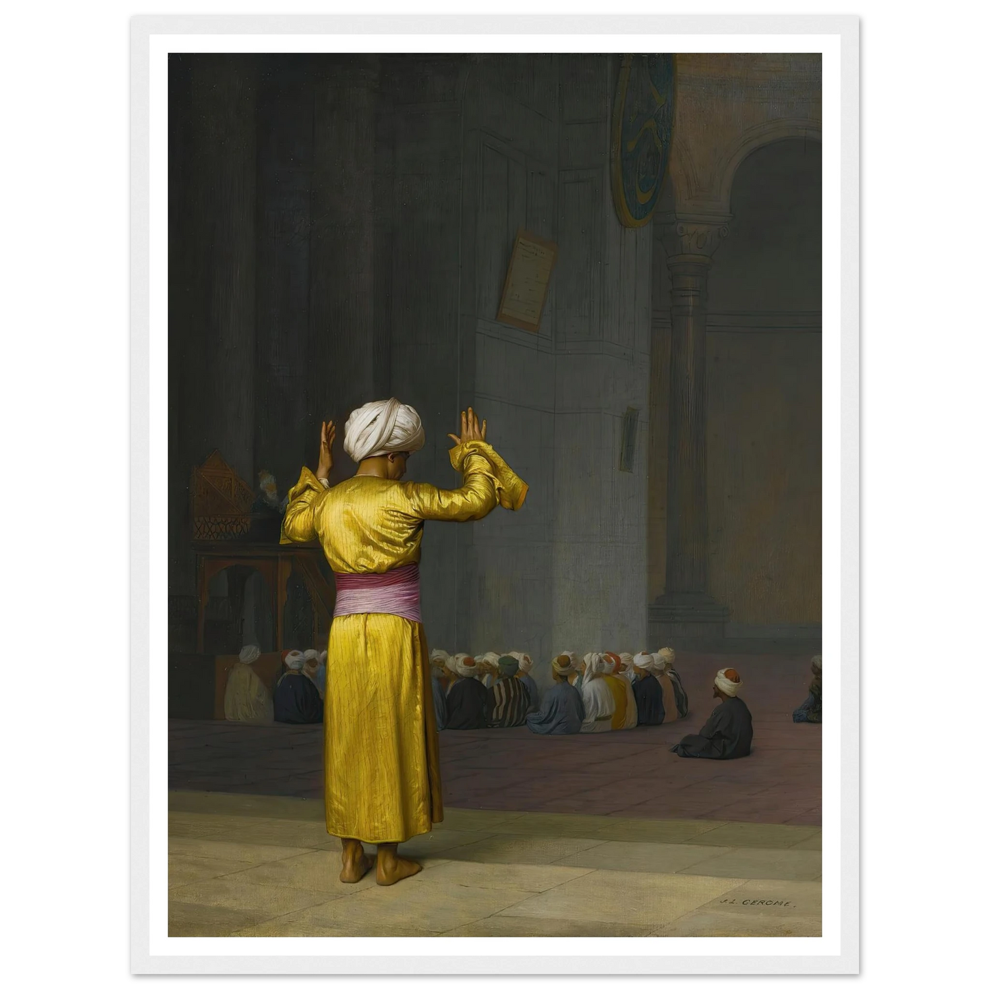 Prière Dans La Mosquée Art Print | Jean Leon Gerome - Framed Poster - 30x40 cm / 12x16″ - Black frame