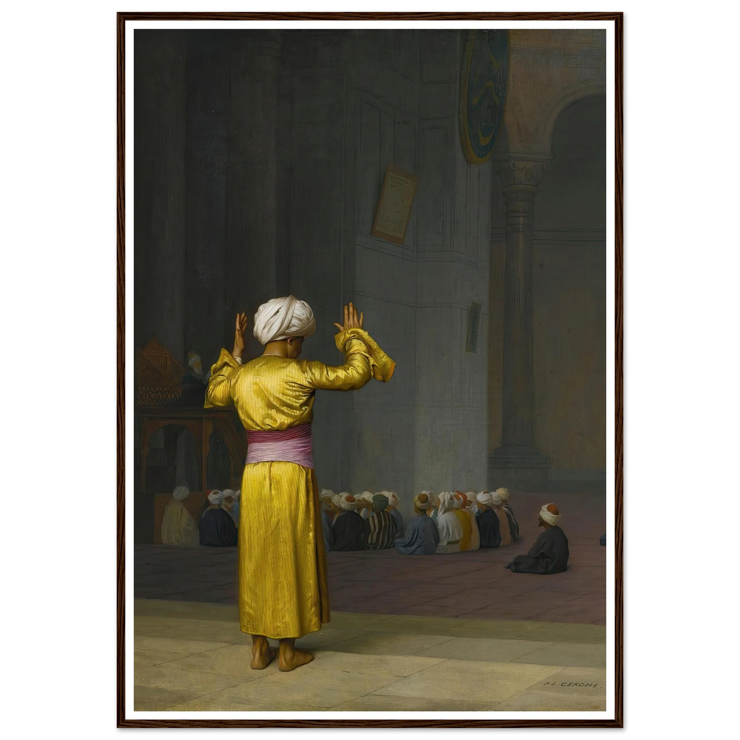 Prière Dans La Mosquée Art Print | Jean Leon Gerome - Framed Poster - 30x40 cm / 12x16″ - Black frame