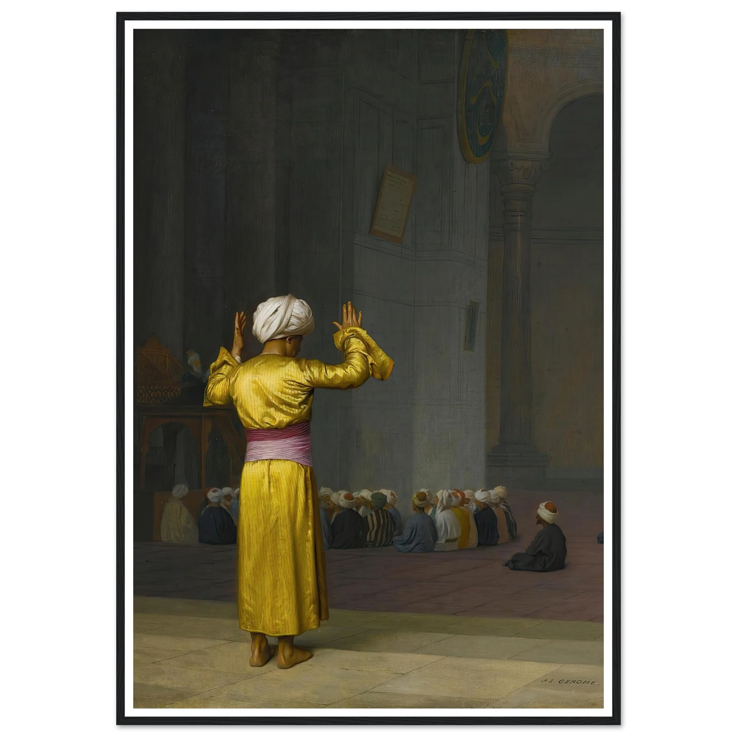 Prière Dans La Mosquée Art Print | Jean Leon Gerome - Framed Poster - 30x40 cm / 12x16″ - Black frame