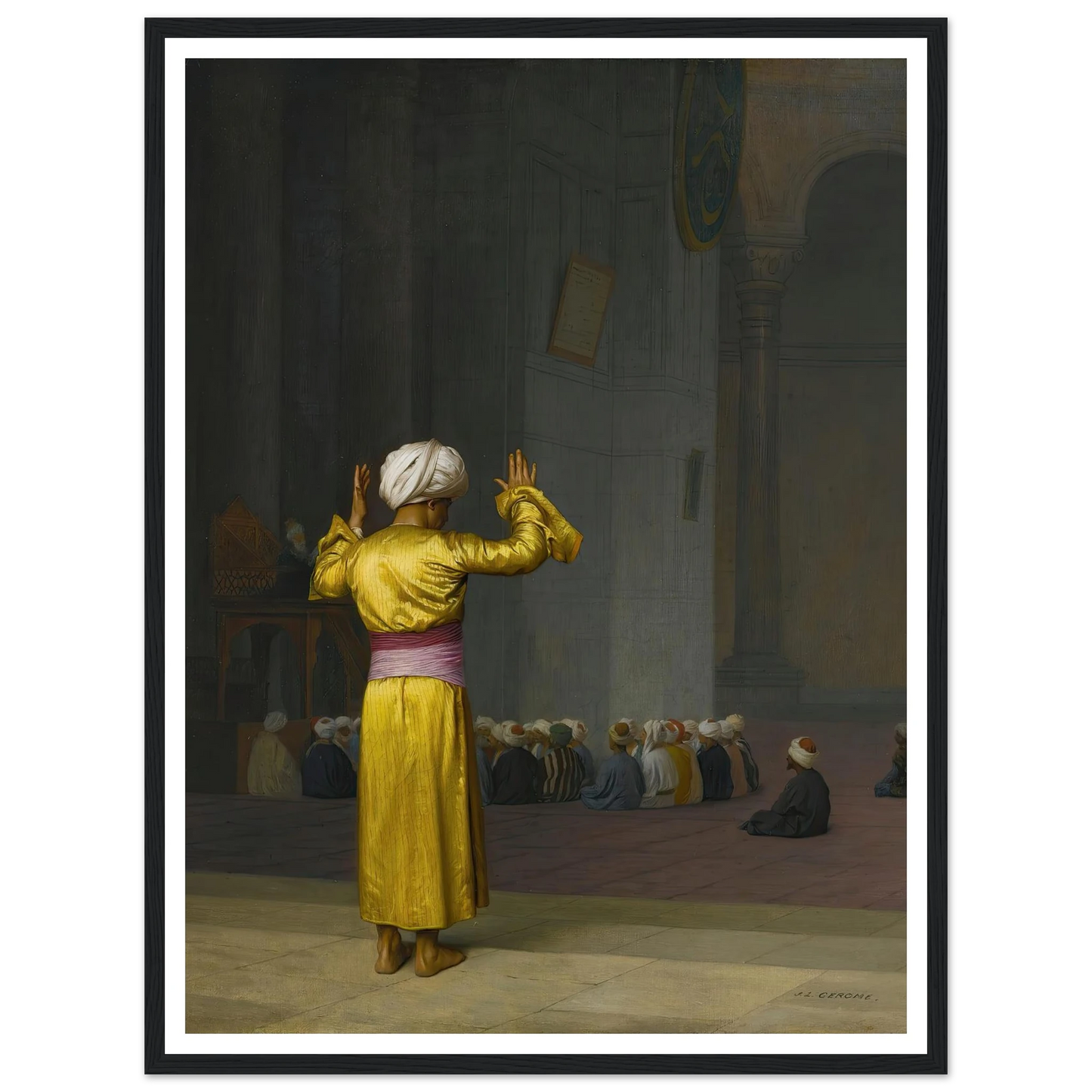 Prière Dans La Mosquée Art Print | Jean Leon Gerome - Framed Poster - 30x40 cm / 12x16″ - Black frame