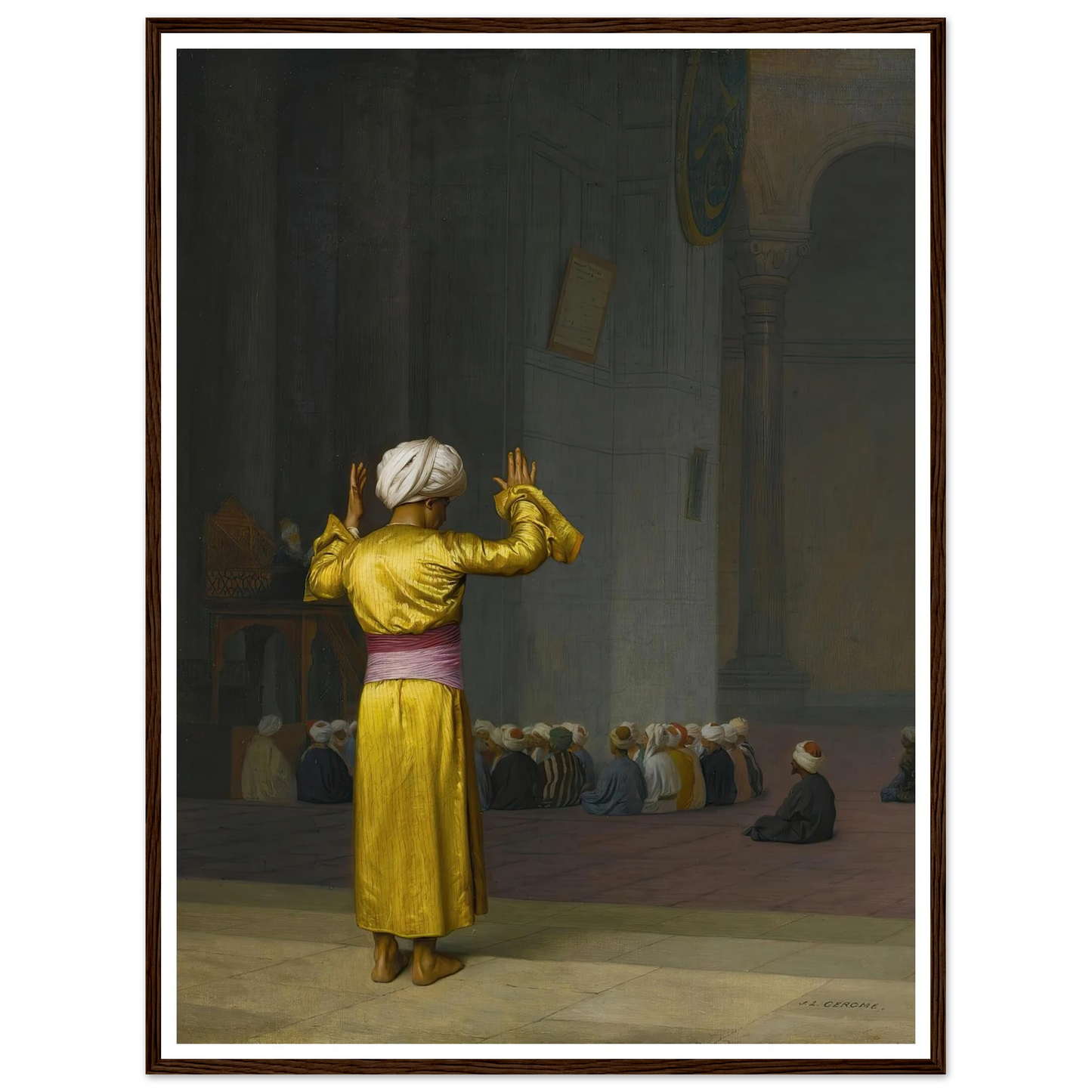 Prière Dans La Mosquée Art Print | Jean Leon Gerome - Framed Poster - 30x40 cm / 12x16″ - Black frame