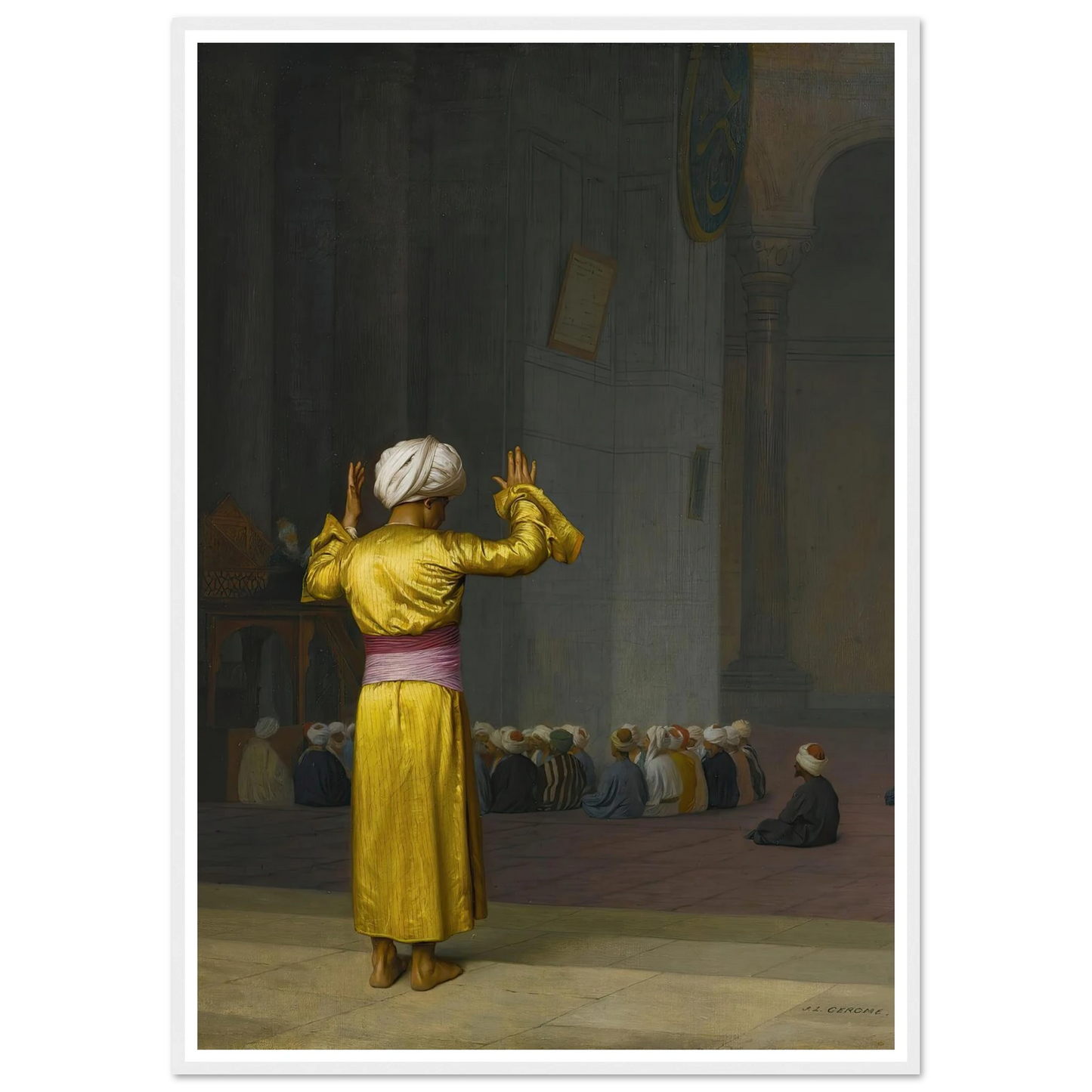 Prière Dans La Mosquée Art Print | Jean Leon Gerome - Framed Poster - 30x40 cm / 12x16″ - Black frame