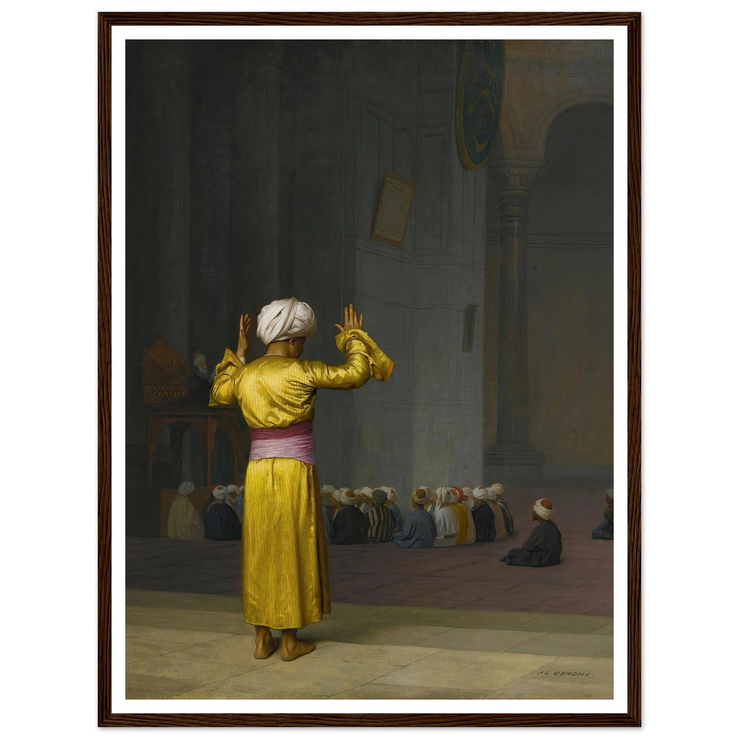 Prière Dans La Mosquée Art Print | Jean Leon Gerome - Framed Poster - 30x40 cm / 12x16″ - Black frame