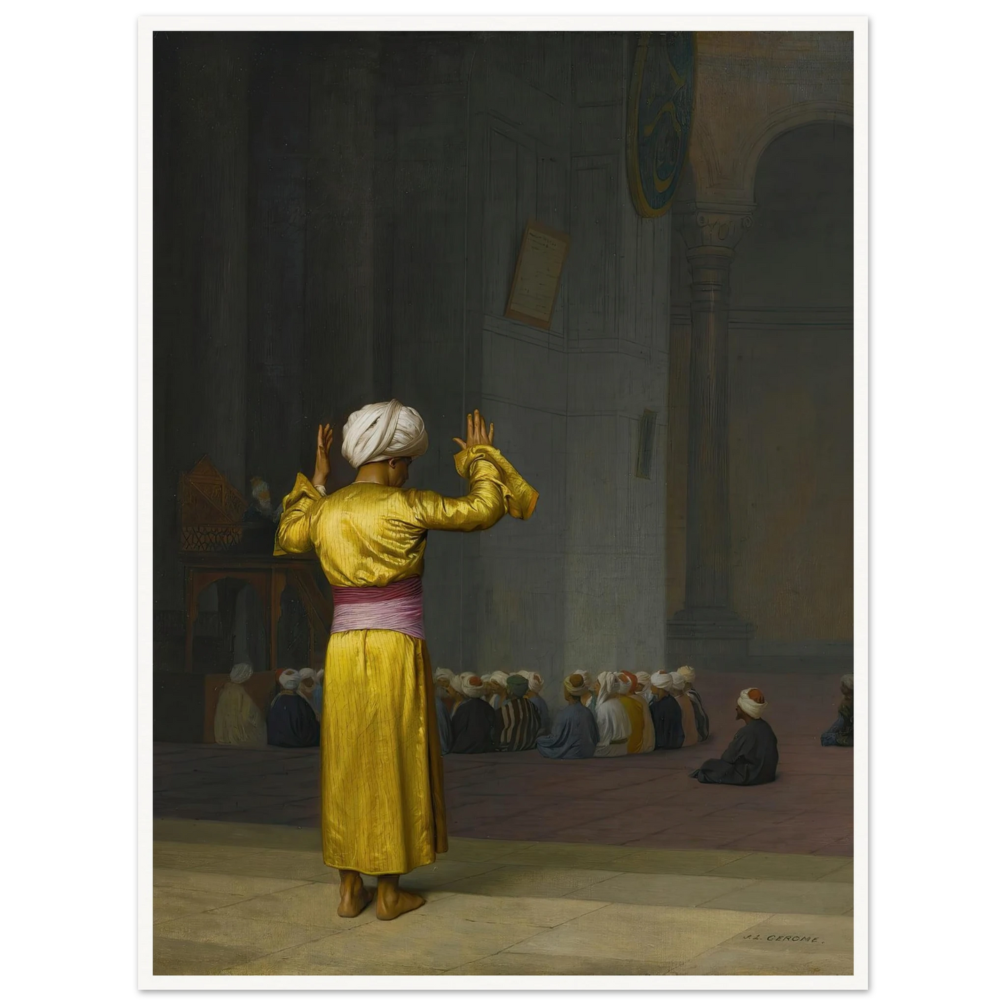 Prière Dans La Mosquée Art Print | Jean Leon Gerome - Framed Poster - 30x40 cm / 12x16″ - Black frame