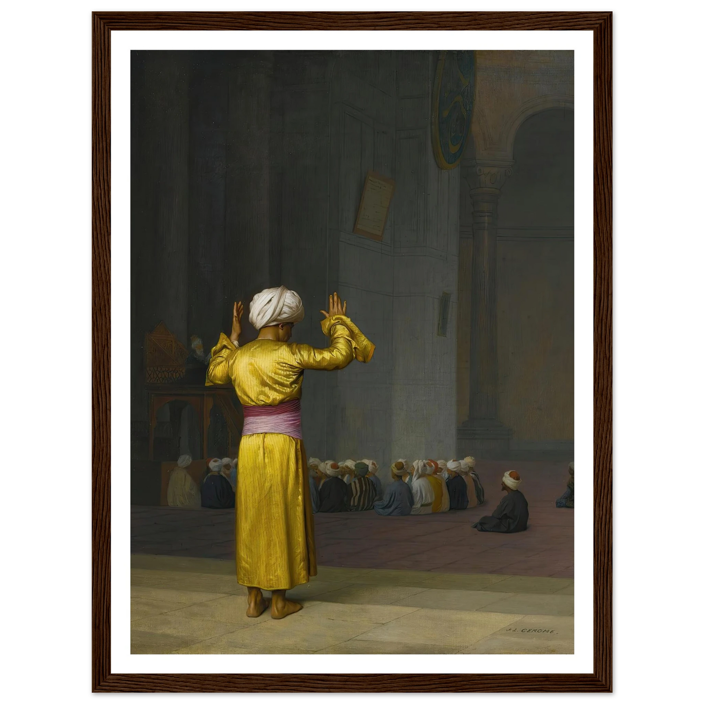 Prière Dans La Mosquée Art Print | Jean Leon Gerome - Framed Poster - 30x40 cm / 12x16″ - Black frame
