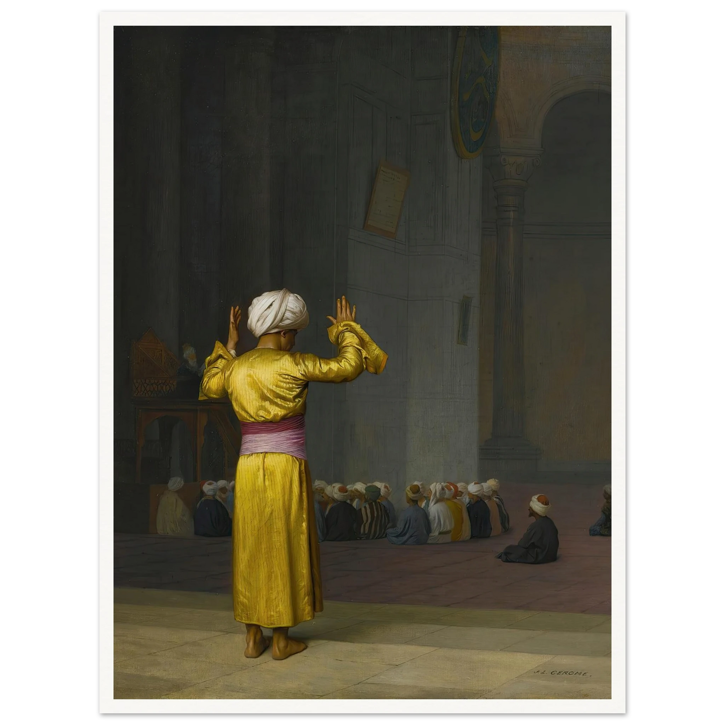 Prière Dans La Mosquée Art Print | Jean Leon Gerome - Framed Poster - 30x40 cm / 12x16″ - Black frame