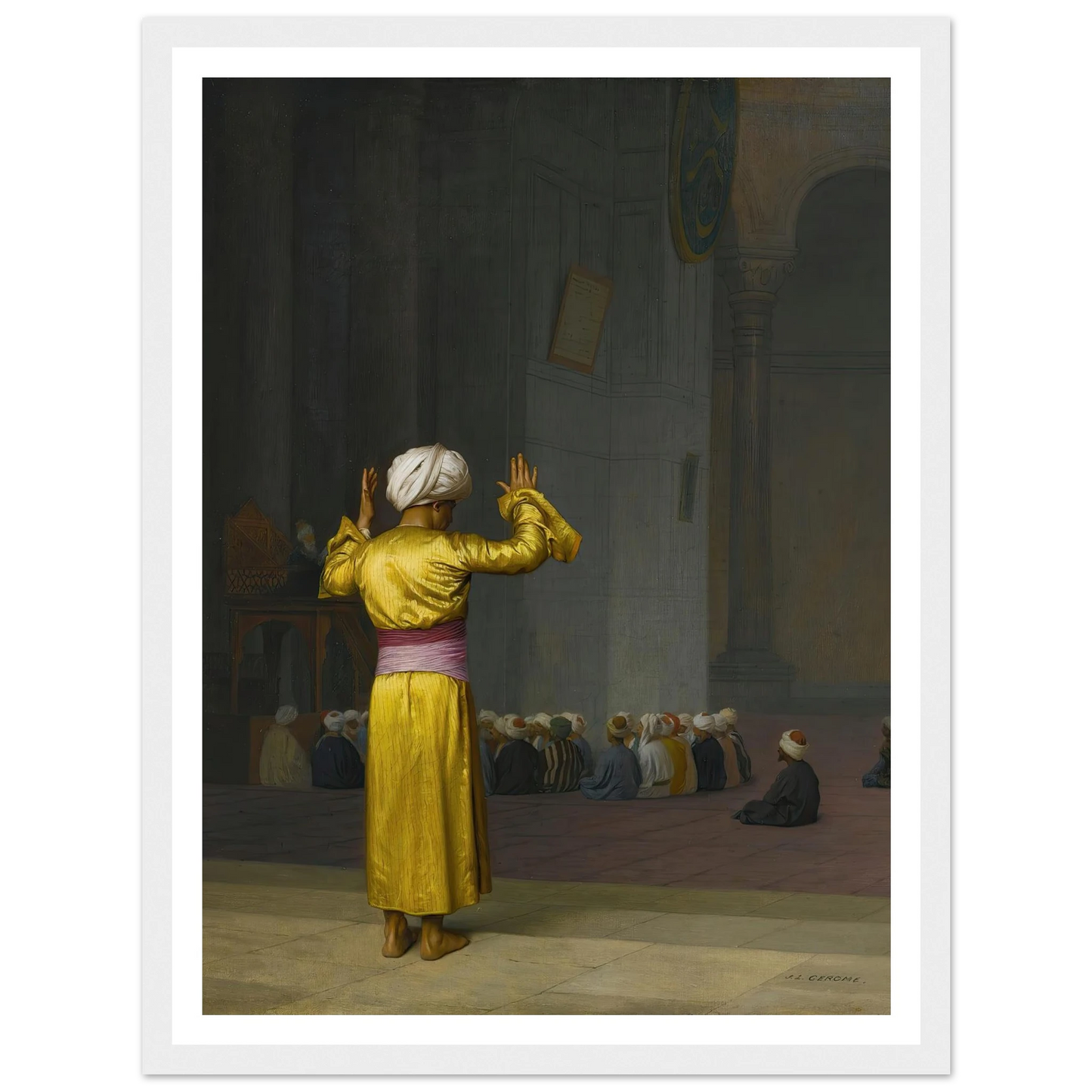 Prière Dans La Mosquée Art Print | Jean Leon Gerome - Framed Poster - 30x40 cm / 12x16″ - Black frame