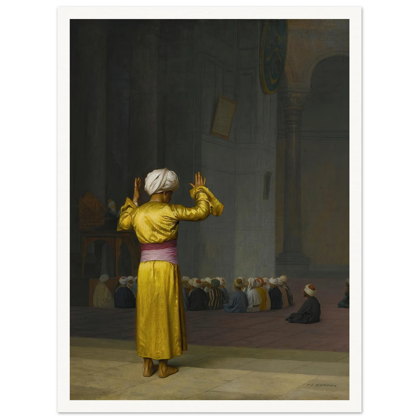 Prière Dans La Mosquée Art Print | Jean Leon Gerome - Framed Poster - 30x40 cm / 12x16″ - Black frame