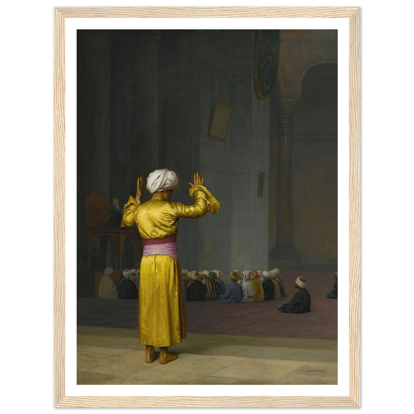 Prière Dans La Mosquée Art Print | Jean Leon Gerome - Framed Poster - 30x40 cm / 12x16″ - Black frame
