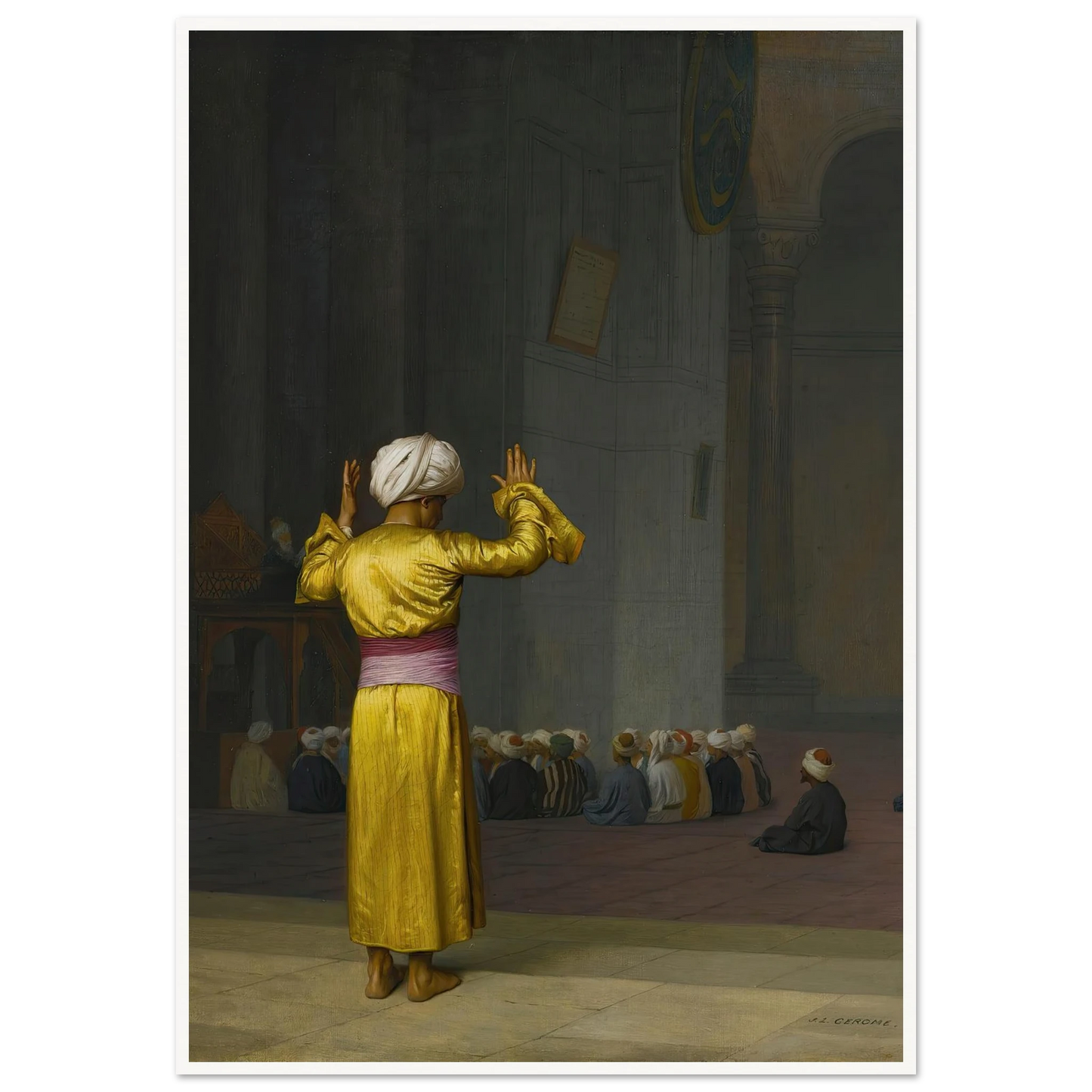 Prière Dans La Mosquée Art Print | Jean Leon Gerome - Framed Poster - 30x40 cm / 12x16″ - Black frame