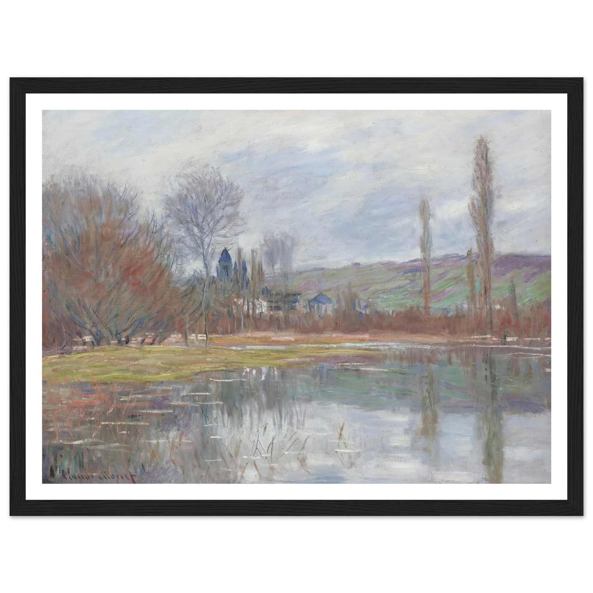 Printemps À Vétheuil (1881) Art Print | Claude Monet - Framed Poster - 30x40 cm / 12x16″ - Black frame