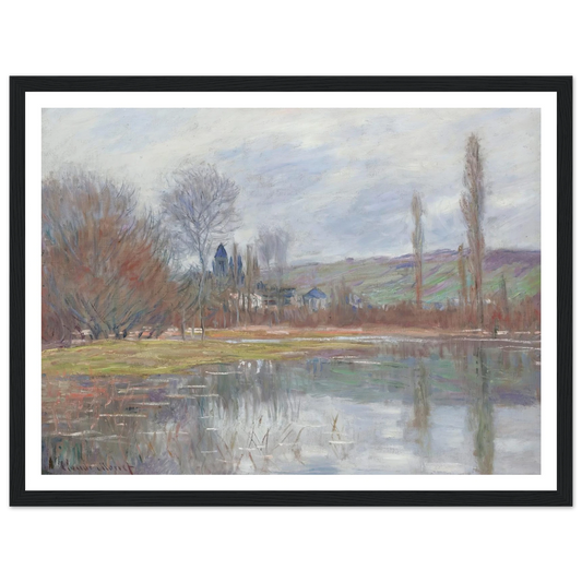 Printemps À Vétheuil (1881) Art Print | Claude Monet - Framed Poster - 30x40 cm / 12x16″ - Black frame