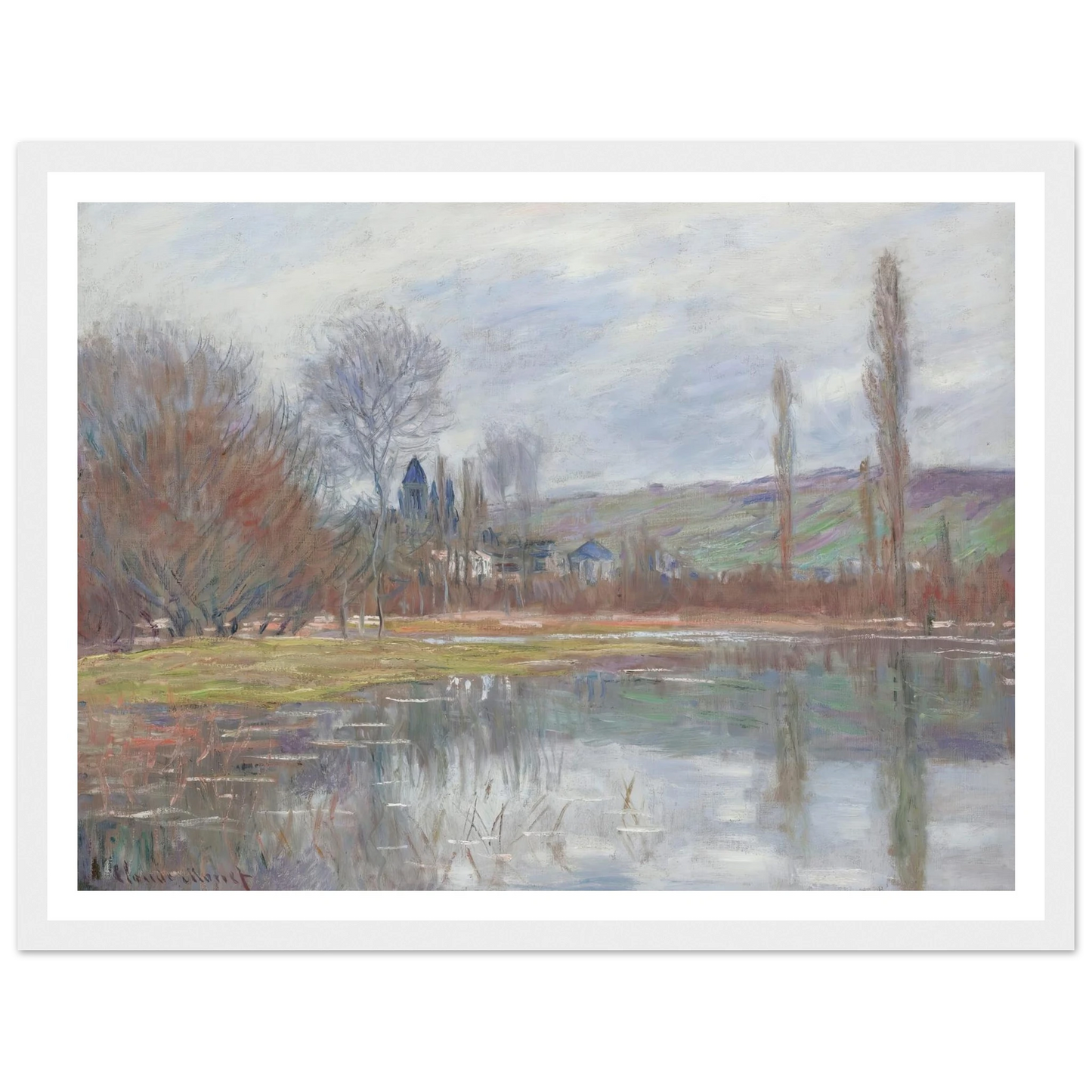 Printemps À Vétheuil (1881) Art Print | Claude Monet - Framed Poster - 30x40 cm / 12x16″ - Black frame