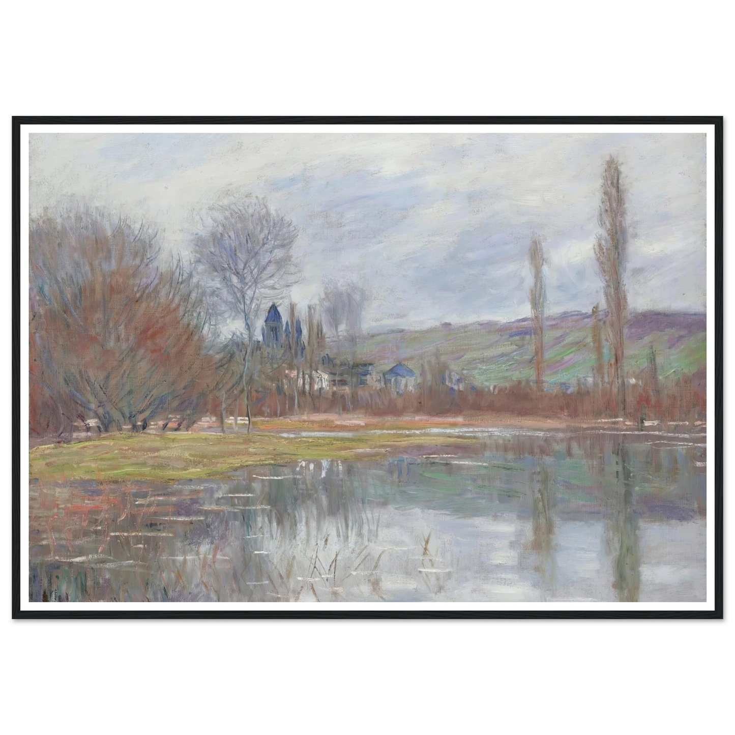 Printemps À Vétheuil (1881) Art Print | Claude Monet - Framed Poster - 30x40 cm / 12x16″ - Black frame