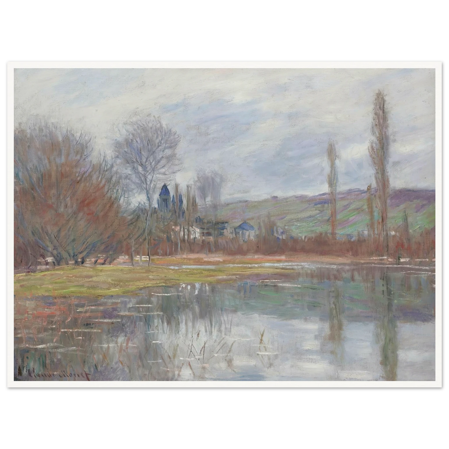 Printemps À Vétheuil (1881) Art Print | Claude Monet - Framed Poster - 30x40 cm / 12x16″ - Black frame