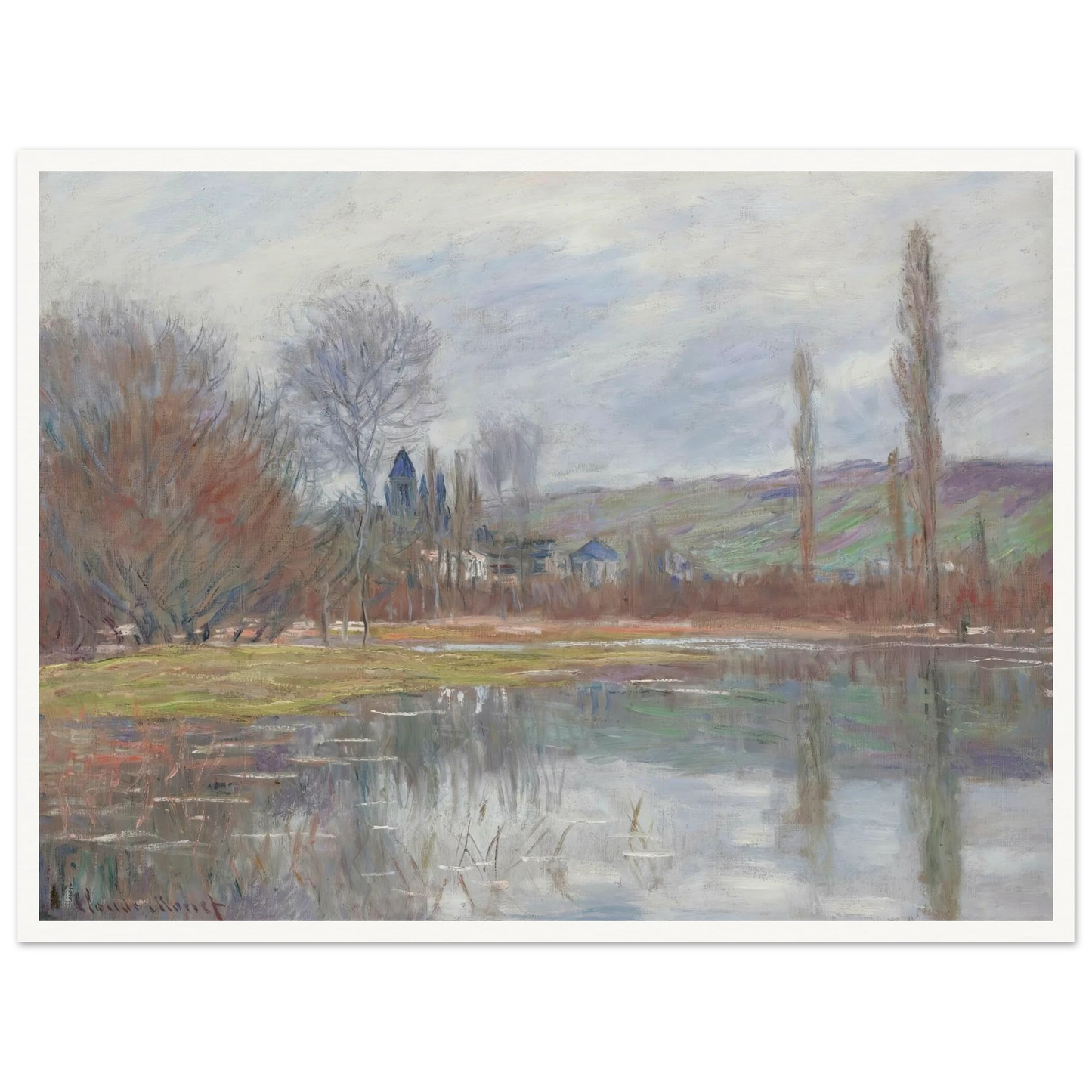 Printemps À Vétheuil (1881) Art Print | Claude Monet - Framed Poster - 30x40 cm / 12x16″ - Black frame
