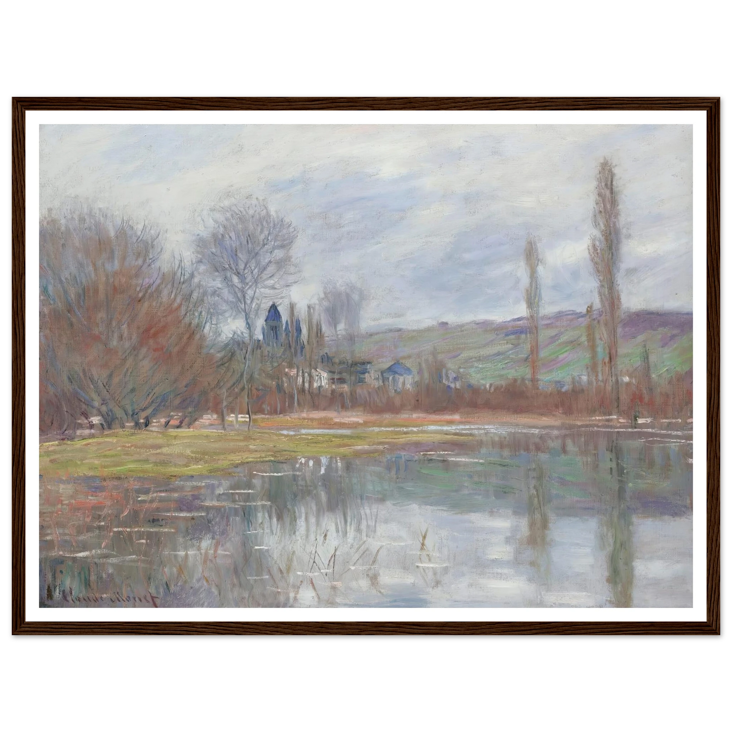 Printemps À Vétheuil (1881) Art Print | Claude Monet - Framed Poster - 30x40 cm / 12x16″ - Black frame