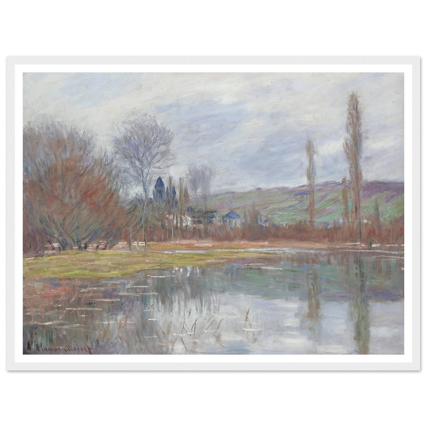 Printemps À Vétheuil (1881) Art Print | Claude Monet - Framed Poster - 30x40 cm / 12x16″ - Black frame