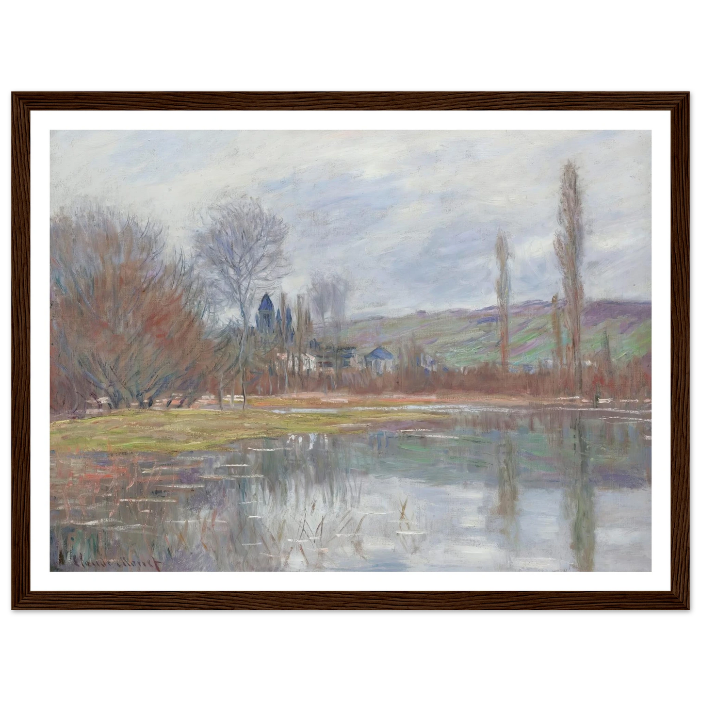 Printemps À Vétheuil (1881) Art Print | Claude Monet - Framed Poster - 30x40 cm / 12x16″ - Black frame
