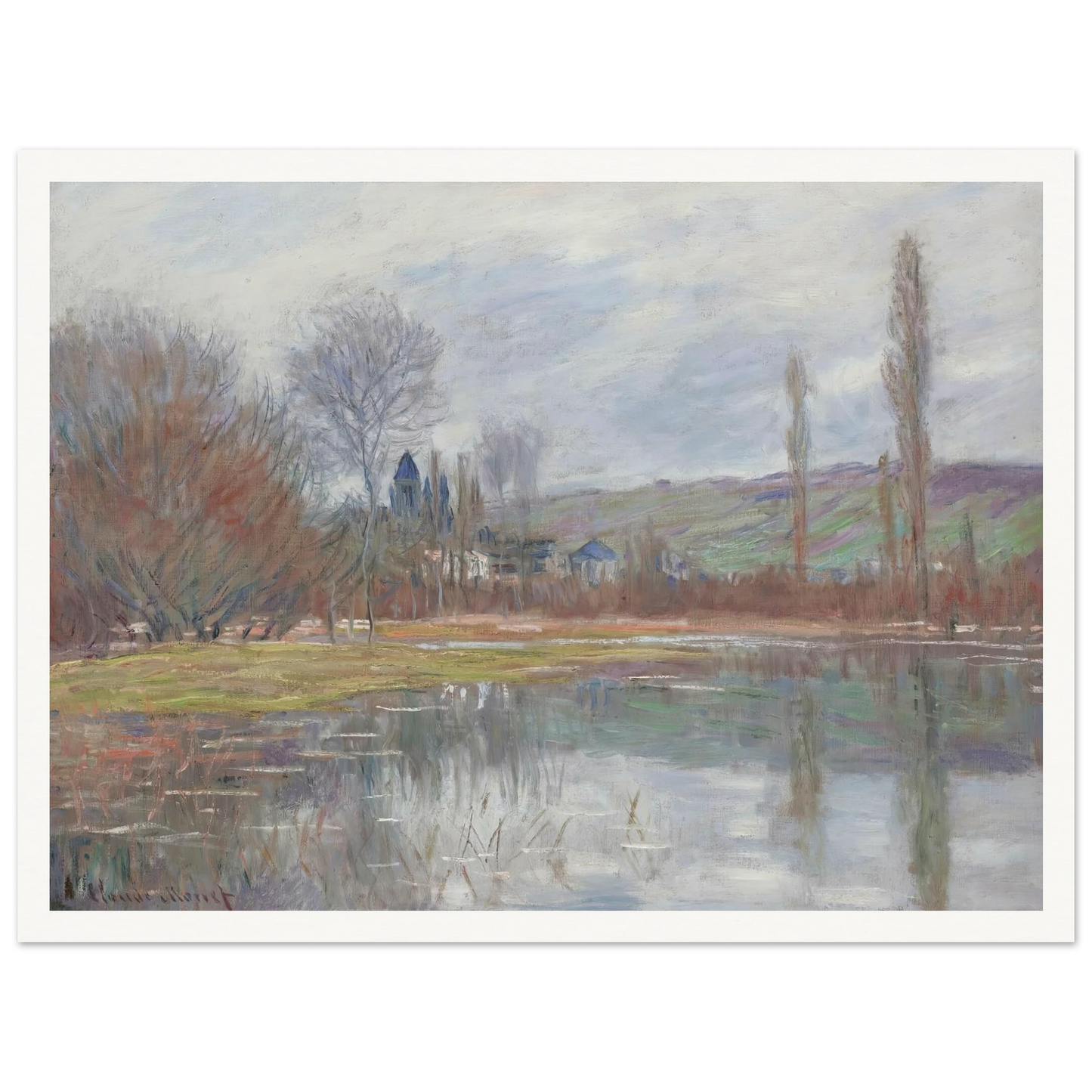 Printemps À Vétheuil (1881) Art Print | Claude Monet - Framed Poster - 30x40 cm / 12x16″ - Black frame