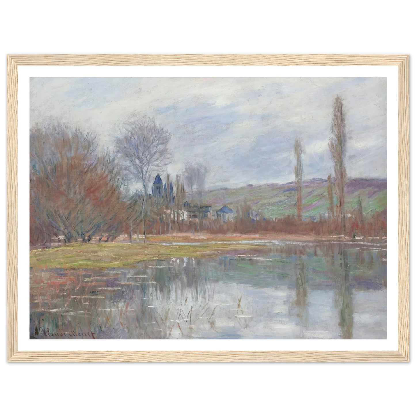 Printemps À Vétheuil (1881) Art Print | Claude Monet - Framed Poster - 30x40 cm / 12x16″ - Black frame
