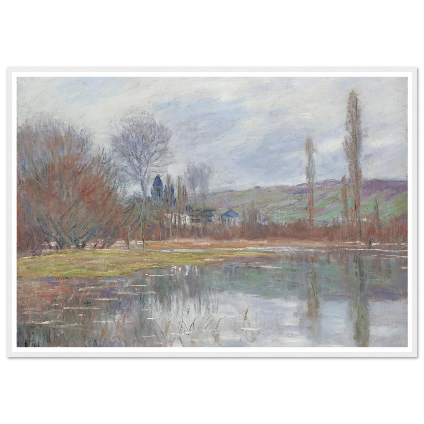 Printemps À Vétheuil (1881) Art Print | Claude Monet - Framed Poster - 30x40 cm / 12x16″ - Black frame