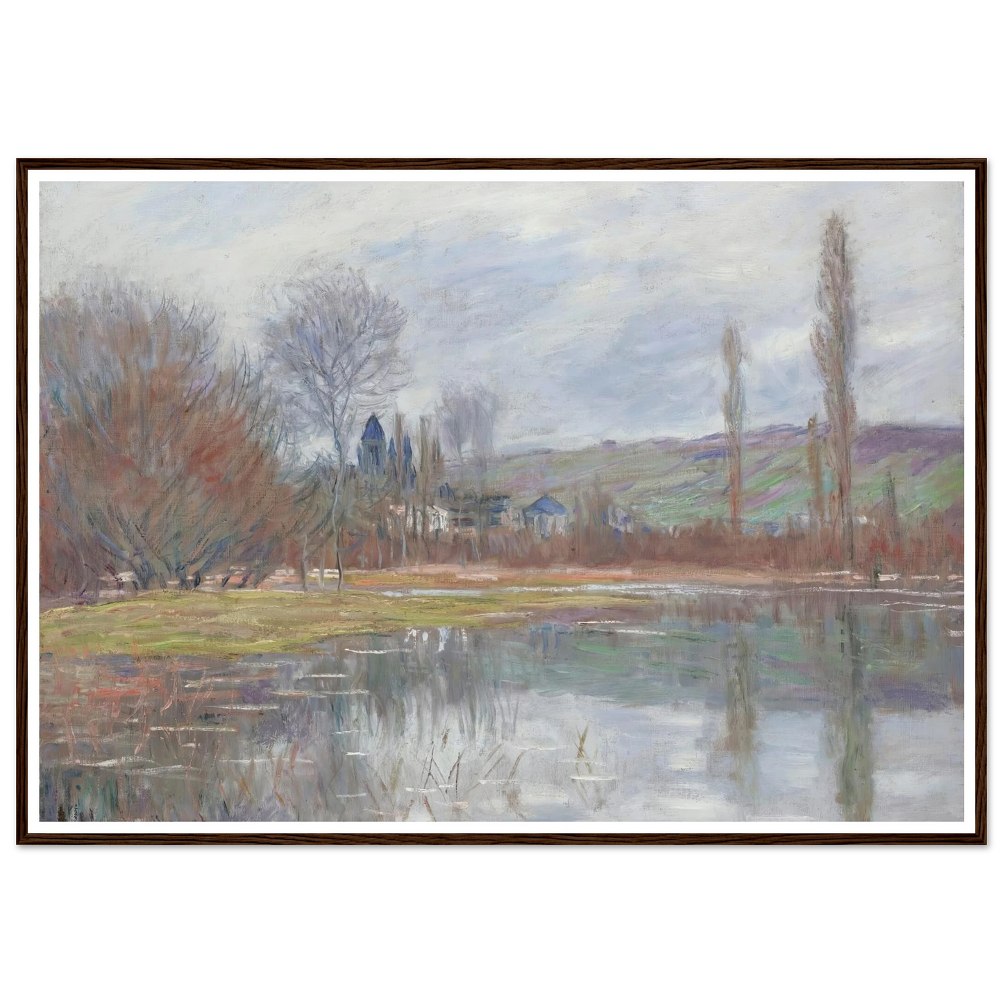 Printemps À Vétheuil (1881) Art Print | Claude Monet - Framed Poster - 30x40 cm / 12x16″ - Black frame
