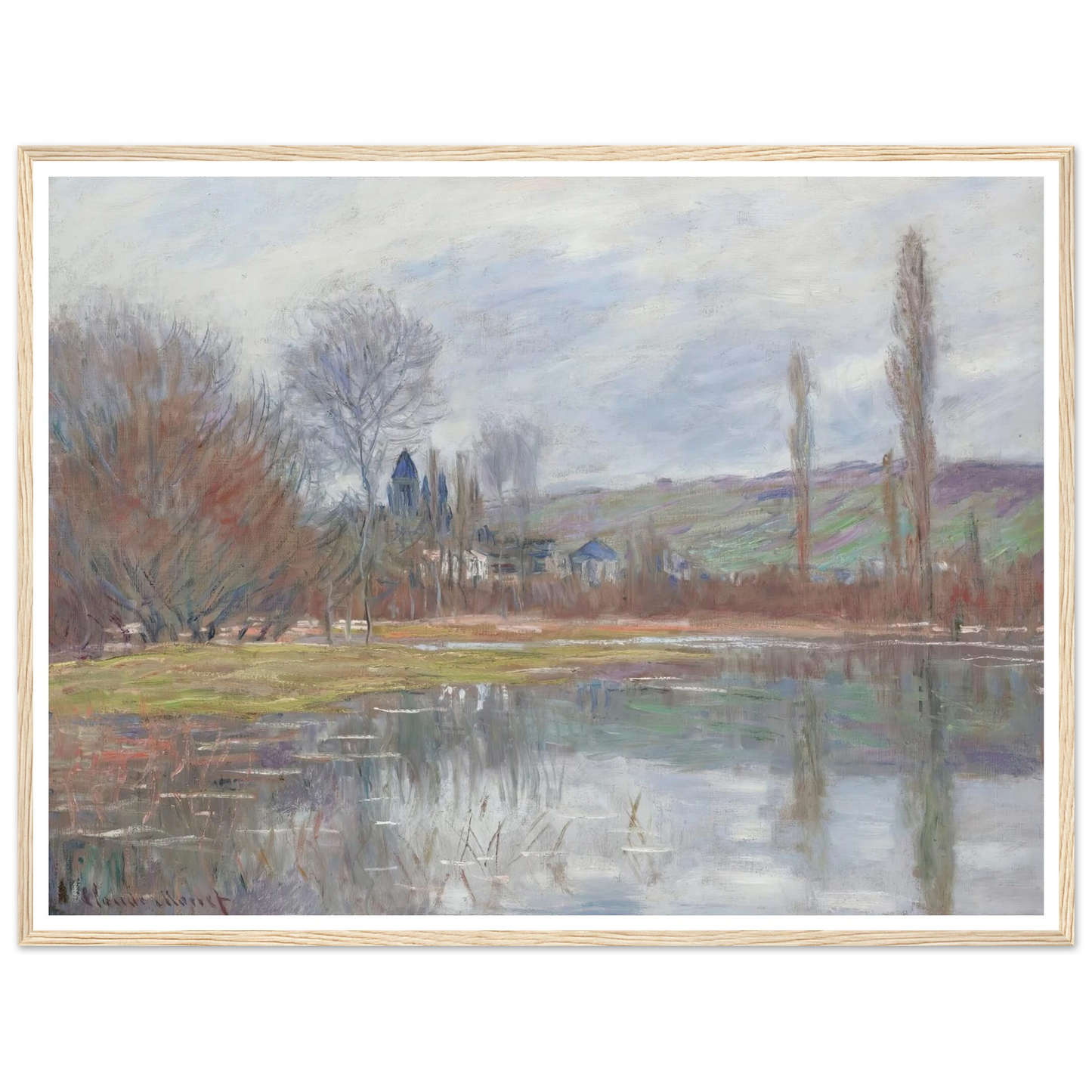 Printemps À Vétheuil (1881) Art Print | Claude Monet - Framed Poster - 30x40 cm / 12x16″ - Black frame