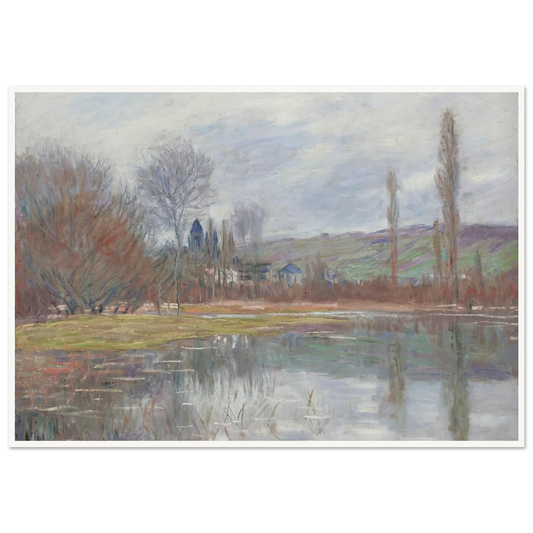 Printemps À Vétheuil (1881) Art Print | Claude Monet - Framed Poster - 30x40 cm / 12x16″ - Black frame