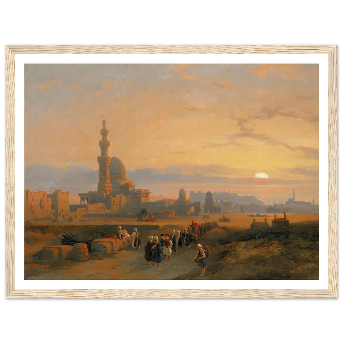 Procession before the tombs of the Caliphs, Grand Cairo (1846) Art Print | David Roberts - Framed Poster - 30x40 cm / 12x16″ - Black frame
