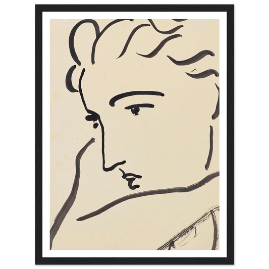 Profil de femme (1946) Art Print | Henri Matisse - Framed Poster - 30x40 cm / 12x16″ - Black frame
