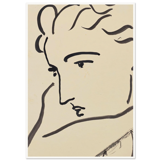 Profil de femme (1946) Art Print | Henri Matisse - Framed Poster - 30x40 cm / 12x16″ - Black frame