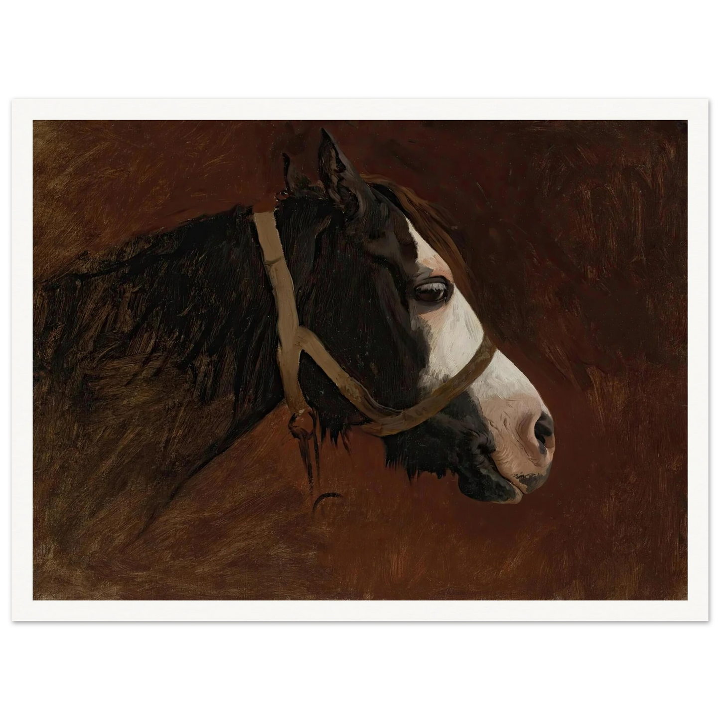 Profile Of A Horse Art Print | Jean Leon Gerome - Framed Poster - 30x40 cm / 12x16″ - Black frame