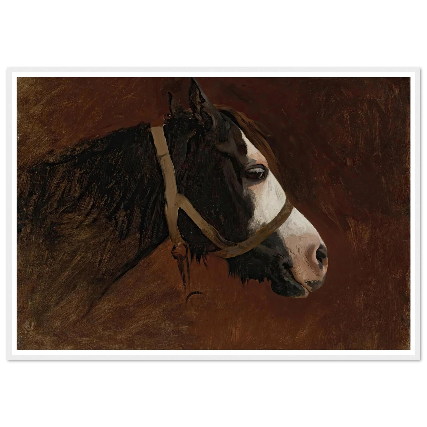 Profile Of A Horse Art Print | Jean Leon Gerome - Framed Poster - 30x40 cm / 12x16″ - Black frame