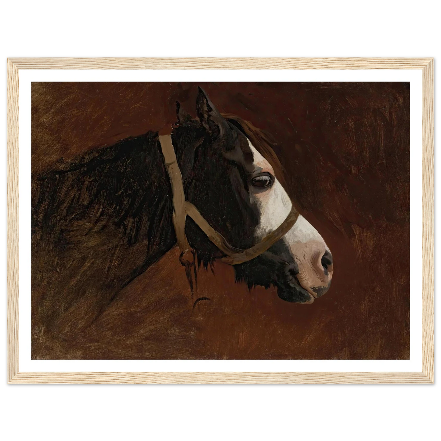 Profile Of A Horse Art Print | Jean Leon Gerome - Framed Poster - 30x40 cm / 12x16″ - Black frame